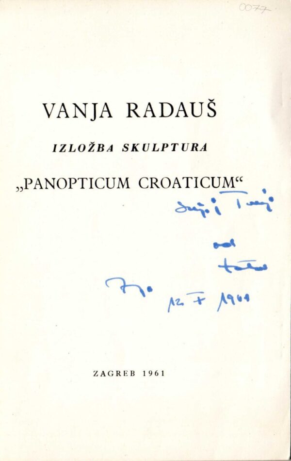 vanja radauš: panopticum croaticum, 1961.
