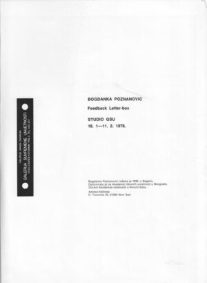 bogdanka poznanović: feedback letter-box, 1978.
