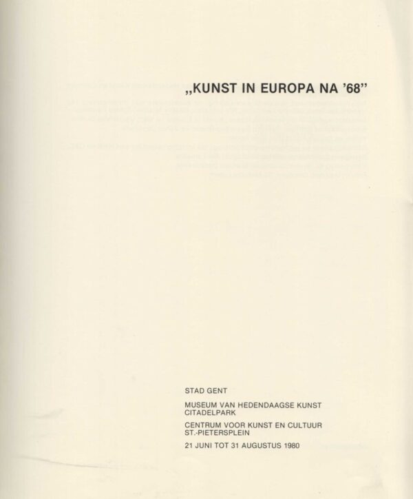 katalog, kunst in europa na 68