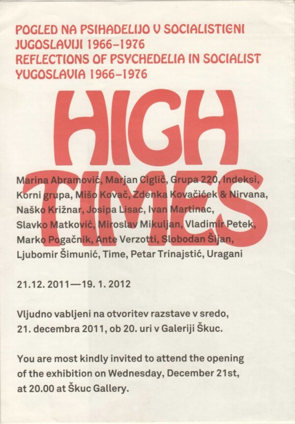 high times: pogled na psihadelijo v socialistieni jugoslaviji 1966-1976