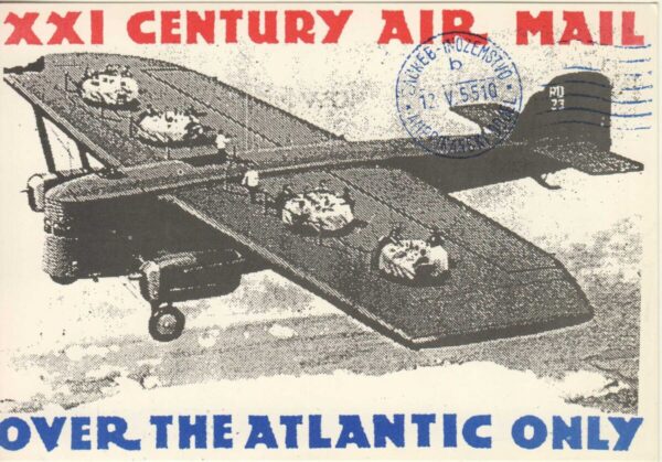 kartolina, razglednica, xii century air mail, over the atlantic only