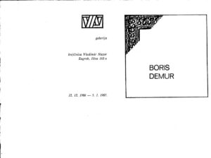 katalog, boris demur, 12.12.-1986.-05.01.1987.
