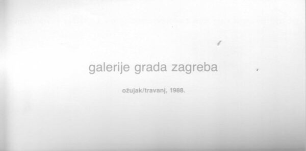 kartolina - galerija grada zagreba, ožujak/travanj, 1988.