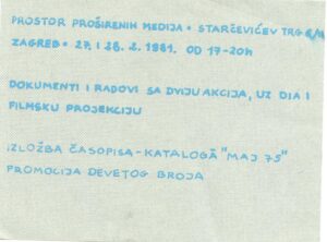 kartolina - izložba časopsia "maj 75"