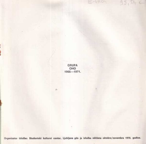 grupa oho, 1966-1971, katalog izložbe