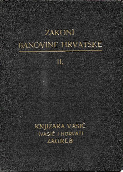 zakoni banovine hrvatske ii.