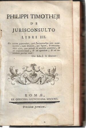 timothei philippo: philippi timotheji de juriconsulto, libri iii.