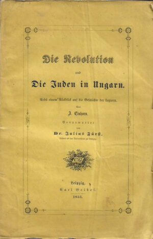 j. einhorn: die revolution und die juden in ungarn