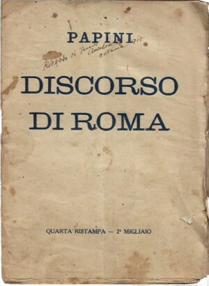 giovanni papini: discorso di roma