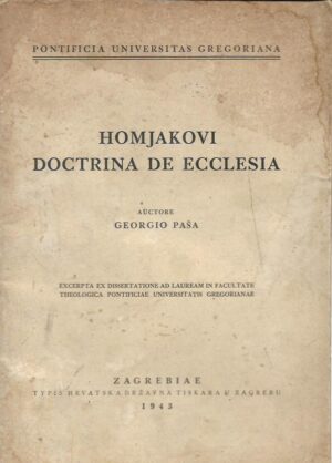 georgio paša: homjakovi doctrina de ecclesia