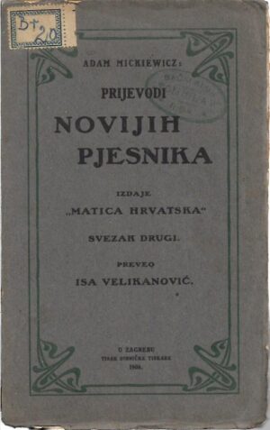 adam mickiewicz: prijevodi novijih pjesnika