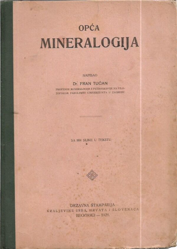 dr. fran tućan: opća mineralogija