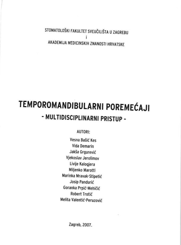 m. valentić-peruzović, v. jerolimov: temporomandibularni poremećaji