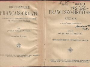 julije adamović: francusko-hrvatski rječnik