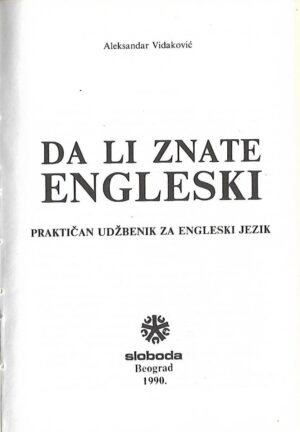 aleksandar vidaković: da li znate engleski
