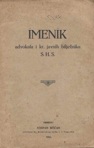 stjepan bišćan: imenik advokata i kr. javnih bilježnika s.h.s.