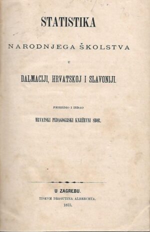 statistika narodnjega školstva u dalmaciji, hrvatskoj i slavoniji