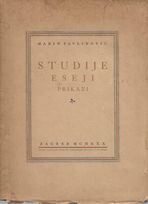 marin pavlinović: studije, eseji, prikazi