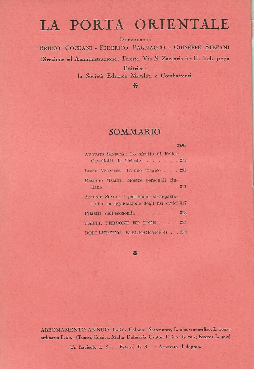 la porta orientale, anno iv, n. 5, 1934.