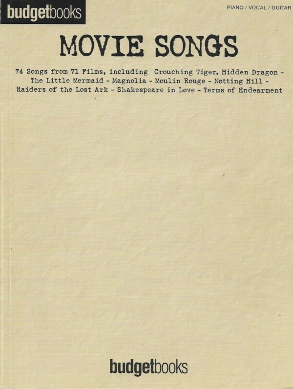 budget books - movie songs - piano, vocal, guitar