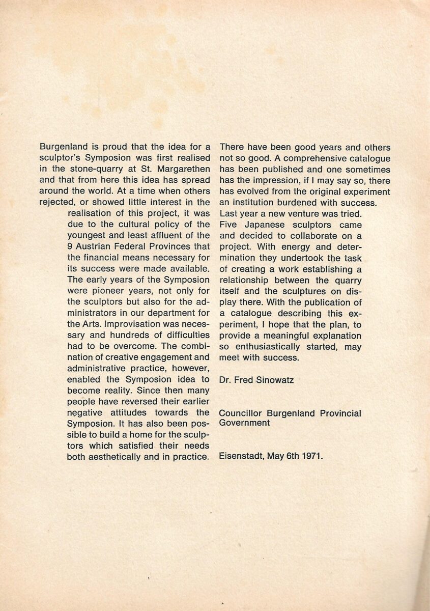 sculptors symposion 1970. st. margarethen burgenland