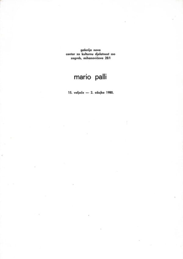 mario palli - katalog 1980.