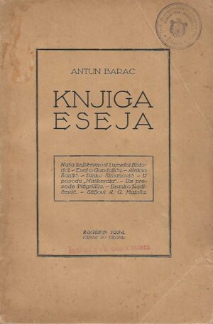 Antun Barac: Knjiga eseja