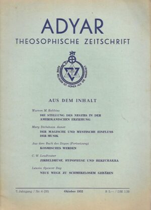 Adyar - Theosophische Zeitschrift /Nr. 4 (35)/7. Jahrgang/1952