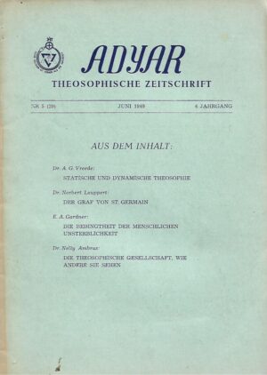 Adyar - Theosophische Zeitschrift /Nr. 5 (20)/4. Jahrgang/1949