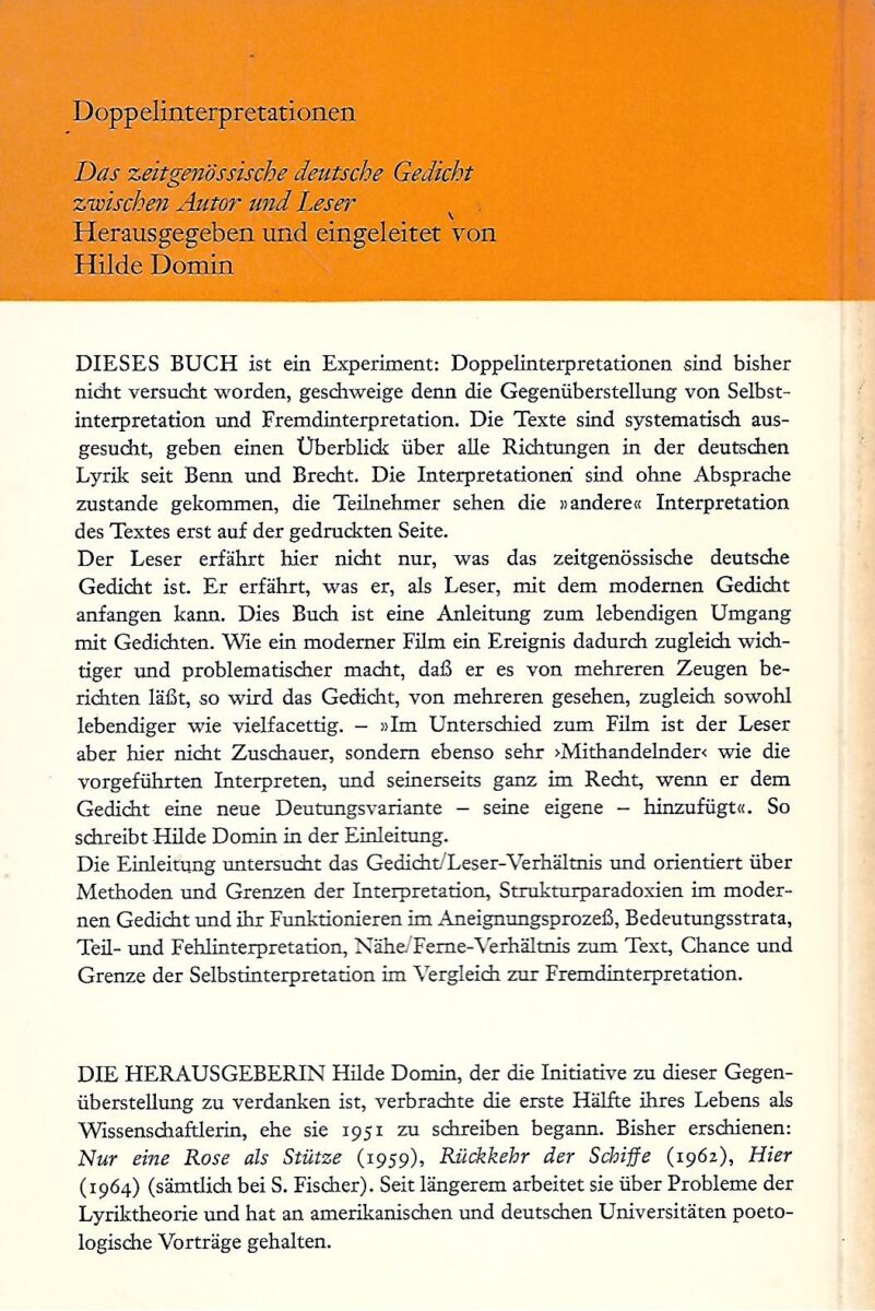 Hilde Domin: Doppelinterpretationen - Slika 3