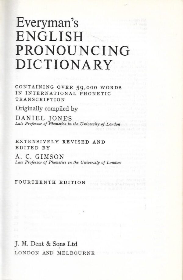 Daniel Jones English Pronouncing Dictionary