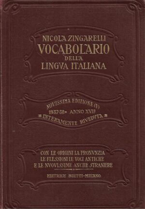 Nicola Zingarelli Vocabolario della lingua italliana