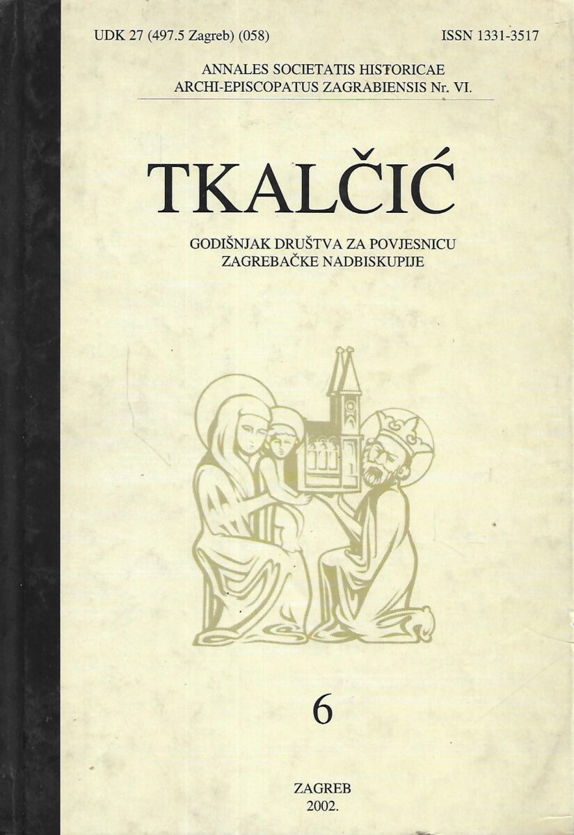 Tkalčić: Godišnjak društva za povjesnicu zagrebačke nadbiskupije