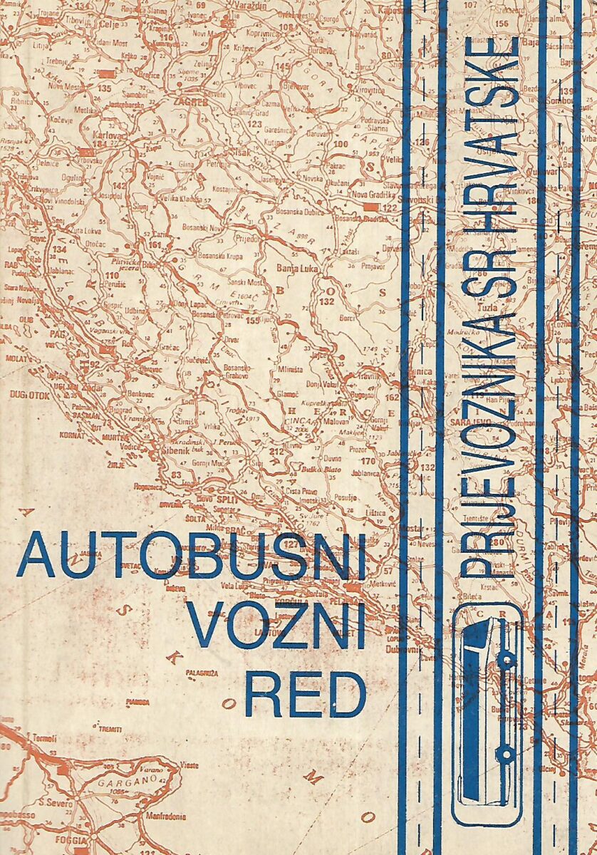 Autobusni vozni red prijevoznika SR Hrvatske za razdoblje 1989/1990. god.