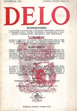 Delo - Novembar 1988 - Godina XXXIV Broj 11