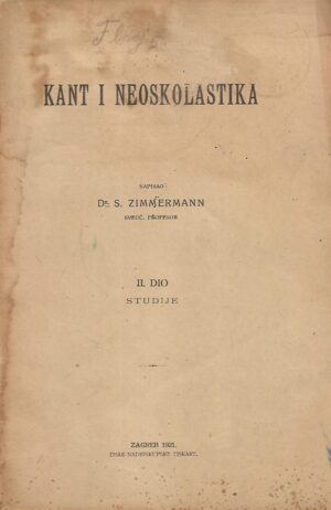 Dr. S. Zimmermann: Kant i neoskolastika - II. dio