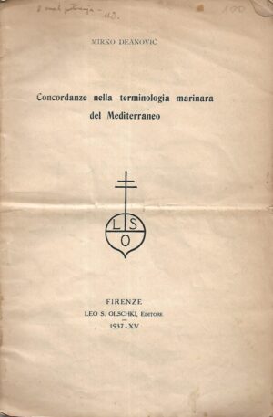 Mirko Deanović: Concordanze nella terminologia  marinara del Mediterraneo
