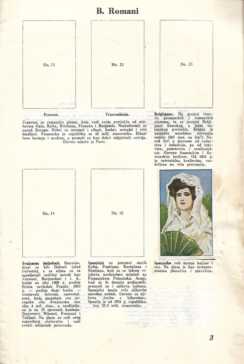 Tipovi raznih naroda - IV. čitanka za staro i mlado za sakupljanje sličica - Slika 3