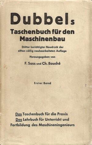 F.Sass i Ch.Bouche: Dubbels Taschenbuch fur den Maschinenbau