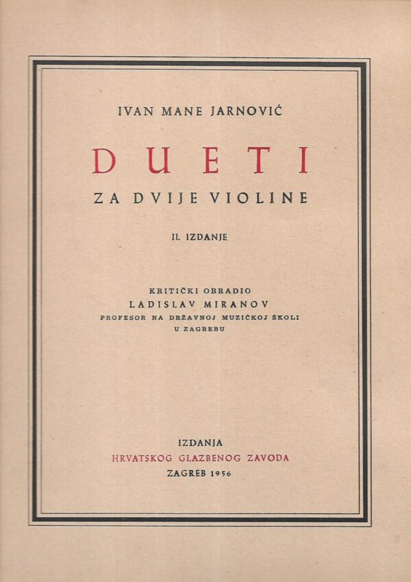 ivan mane jarnović: dueti za dvije violine