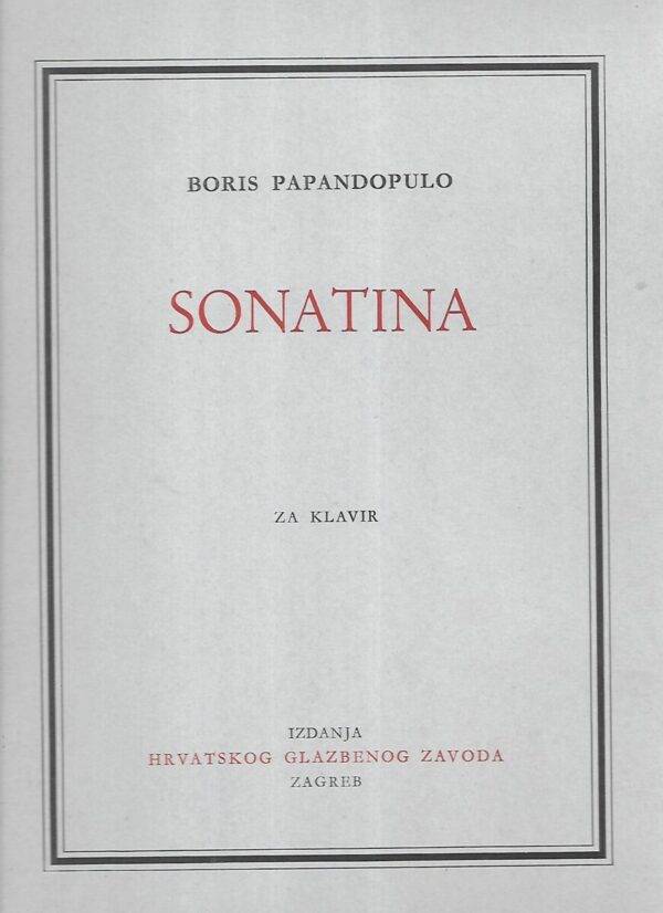 boris papandopulo: sonatina za klavir