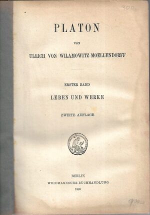 Ulrich Von Wilamowitz- Moellendorff: Platon