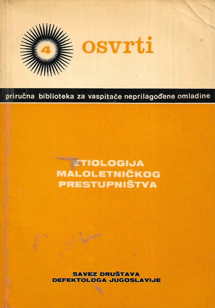 Dr. Bronislav Skaberne: Etiologija maloletničkog prestupništva