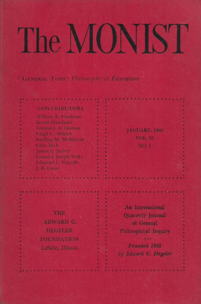 The Monist - January, 1968.
