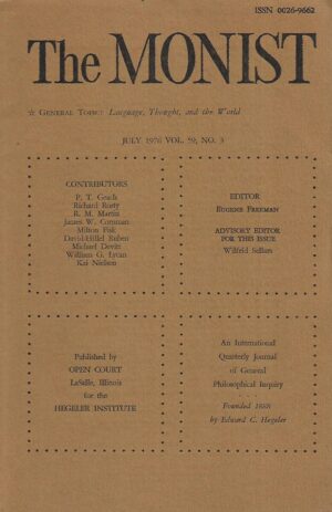 The Monist  - July, 1976.