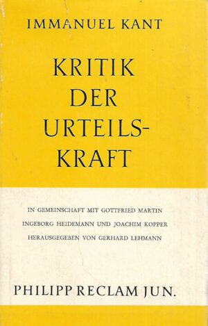 Immanuel Kant: Kritik Der Urteilskraft