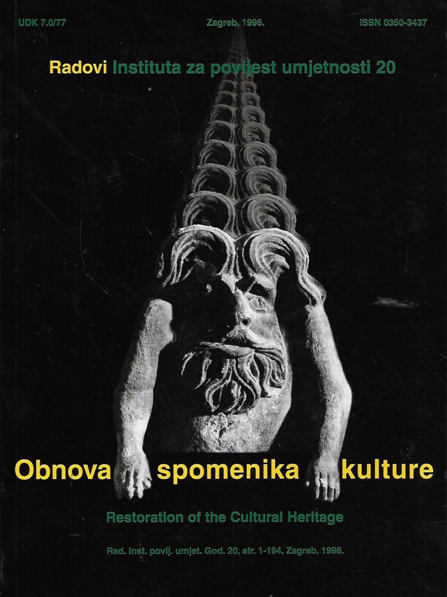Radovi Instituta za povijest umjetnosti 20 - Obnova spomenika kulture