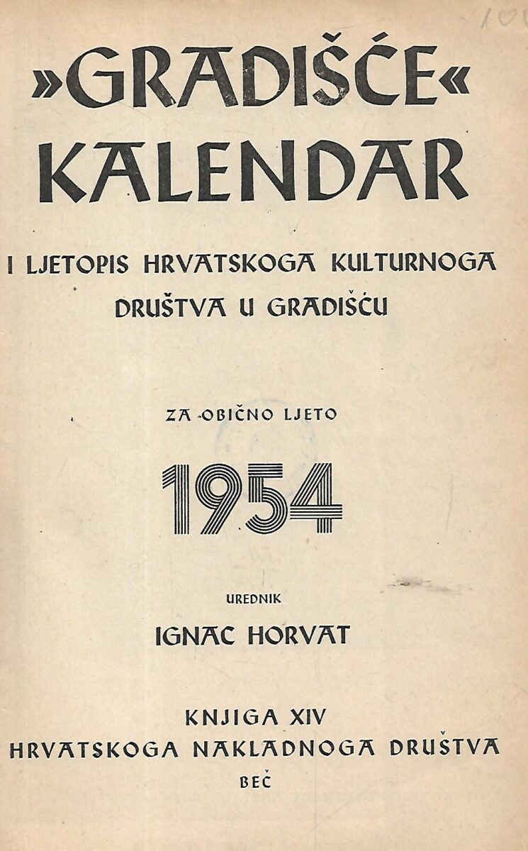 Ignac Horvat (ur.): ''Gradišće kalendar'' za obično ljeto 1954. - Slika 2