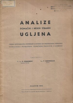 R. Podhorsky / P. Sabioncello: Analize domaćih i nekih stranih ugljena