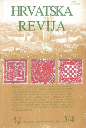 Hrvatsak revija 42- rujan, prosinac 1992. - 3/4